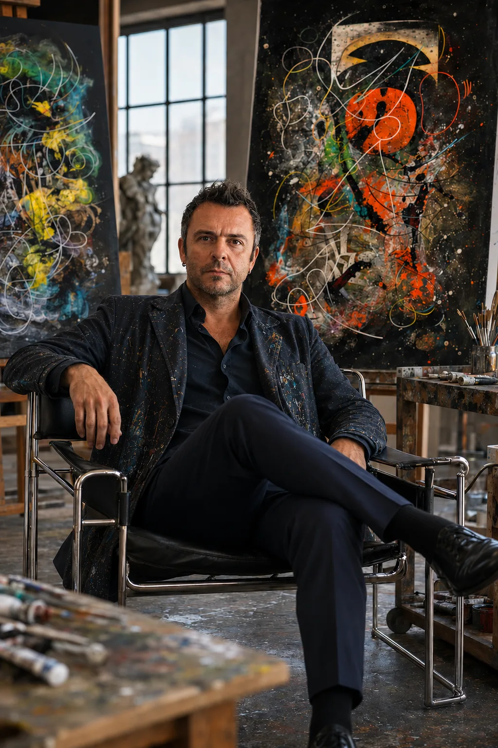 Matteo Ferretti in his studio
