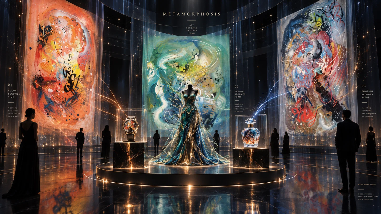 Metamorphosis immersive system: painting, light, movement, space and object